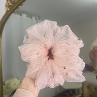 Chouchous Perles Rose tendre XXL